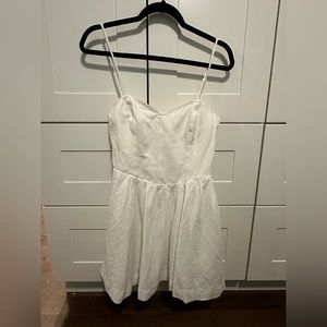 Kimchi Blue White Linen Blend Spaghetti Strap Mini Dress with Pockets Size 6